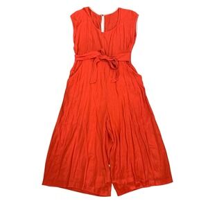 EUC..Anthropologie Red Wide Leg Jumpsuit